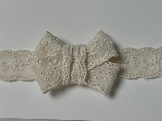 Eyelet Lace Bow Headband