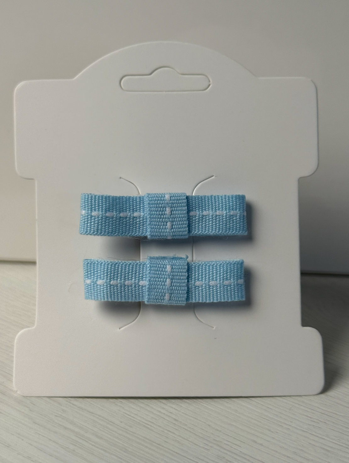 Blue Stitched Straight Bows