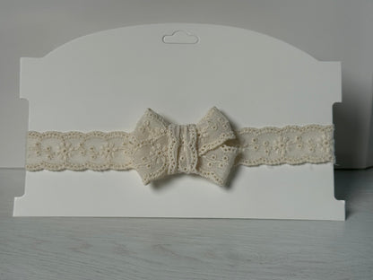 Eyelet Lace Bow Headband