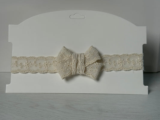 Eyelet Lace Bow Headband