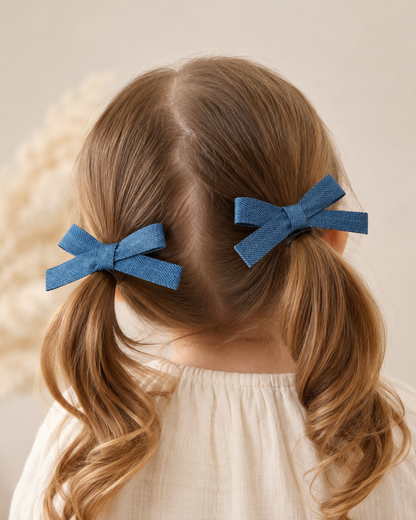 Classic Denim Hair Bow