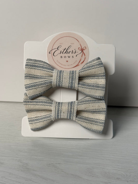 Stripe Linen Bows