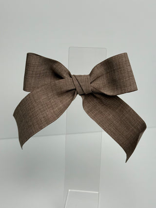Brown Linen Bow