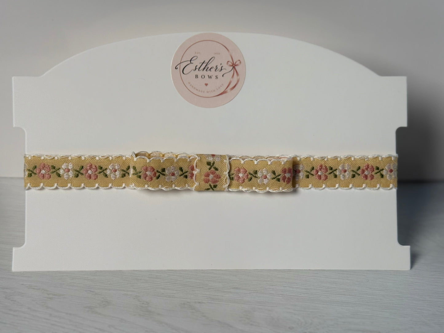 Gold Floral Embroidered Headband