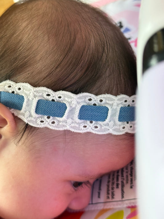 Denim Lace Baby Headband