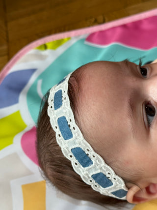 Denim Lace Baby Headband