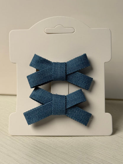 Baby Blue Denim Bows