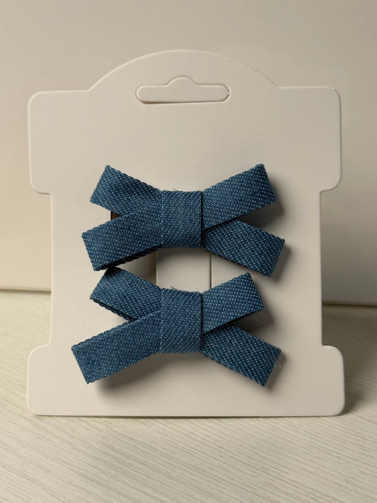 Baby Blue Denim Bows