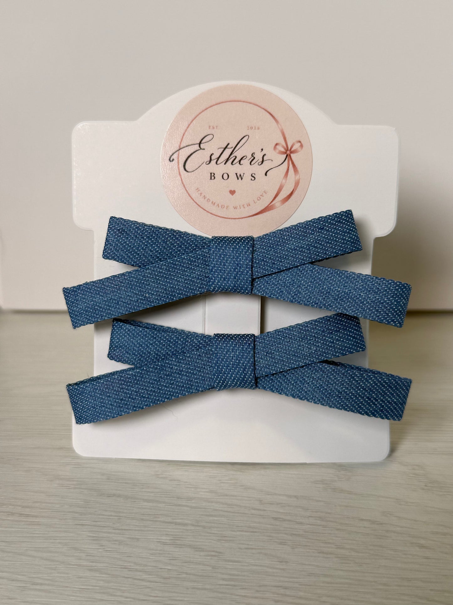 Classic Denim Hair Bow