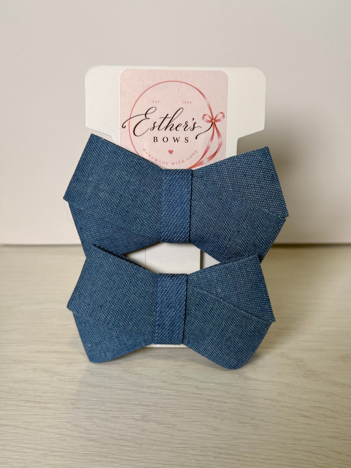 Older Sister Blue Denim Bows